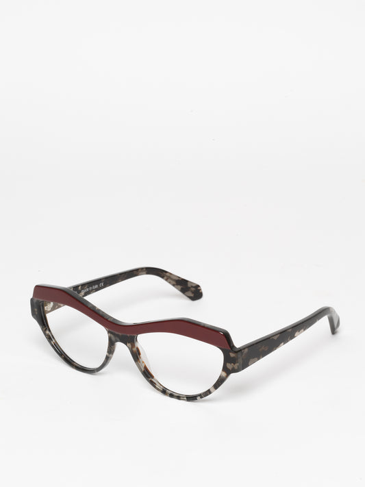 The Butterfly Effect women's eyeglasses by Rewind Eyewear, red and grey tortoise acetate frame