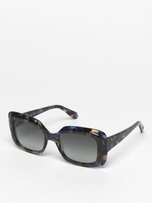 Deja-Vu unisex sunglasses by Rewind Eyewear, dark black and blue tortoise acetate frame