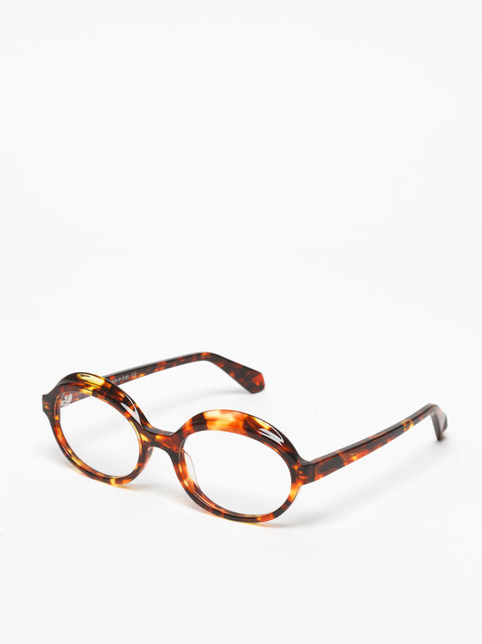 Gravity women's eyeglasses by Rewind Eyewear, orange spotted tortoise acetate frame
