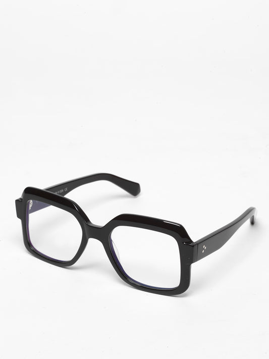 Looper unisex eyeglasses by Rewind Eyewear, black acetate frame