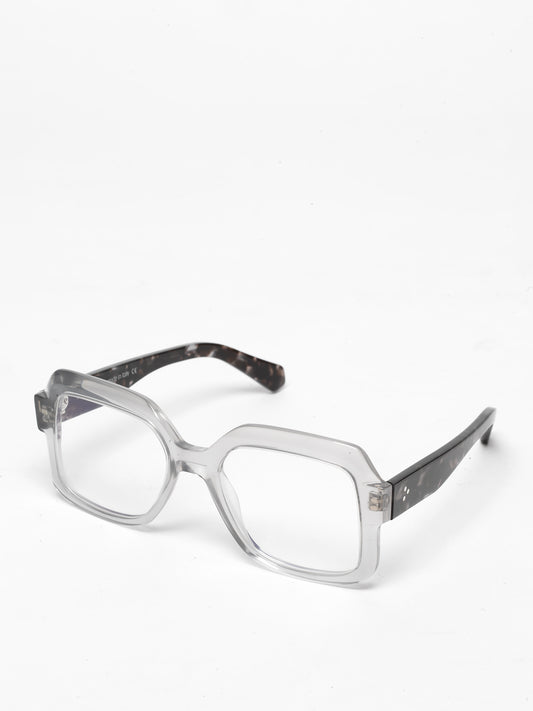 Looper unisex eyeglasses by Rewind Eyewear, opal ice acetate frame