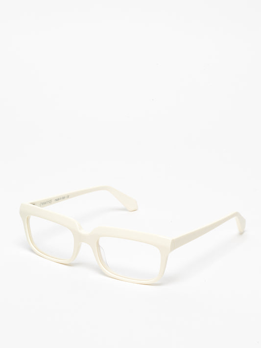 Lost in Space unisex eyeglasses by Rewind Eyewear, butter white pastel acetate frame