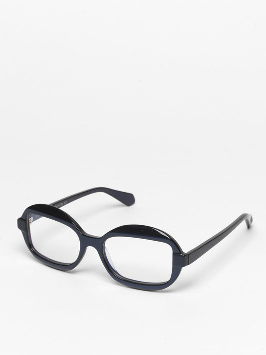 Sensitive unisex eyeglasses by Rewind Eyewear, pearl blue acetate frame