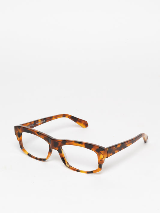 Time Effect unisex eyeglasses by Rewind Eyewear, spotted tortoise acetate frame