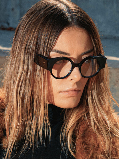 Double Life unisex eyeglasses by Rewind Eyewear, black acetate frame