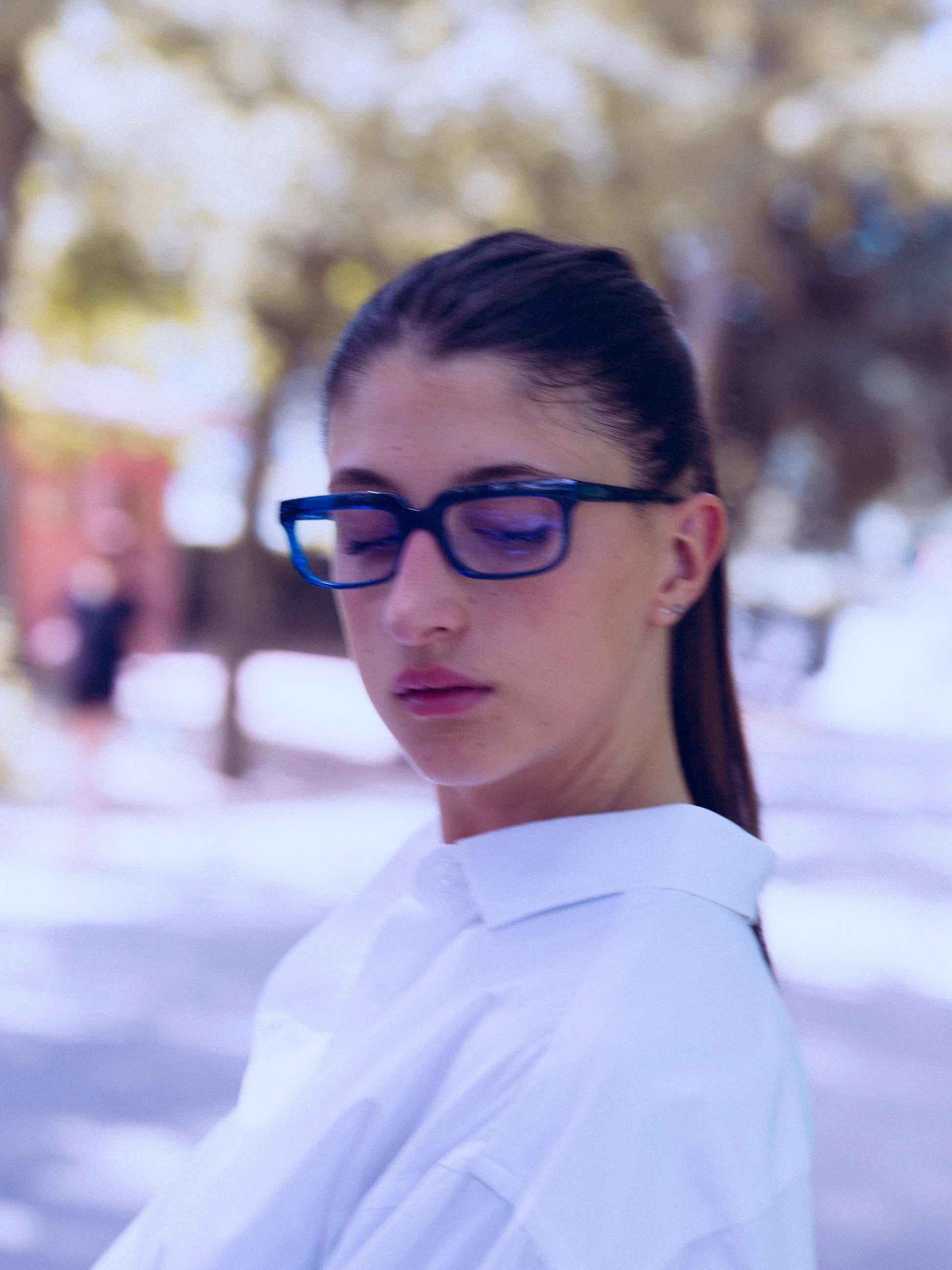 Lost in Space unisex eyeglasses by Rewind Eyewear, blue transparent acetate frame