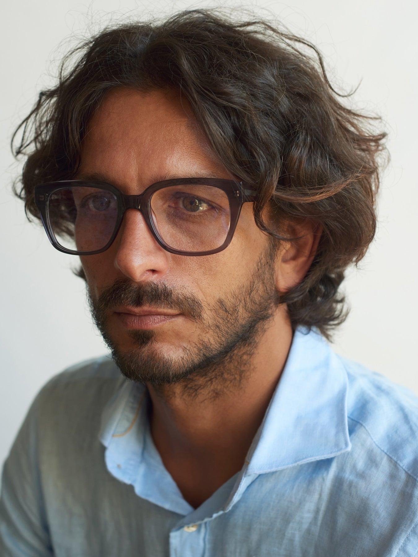 Stop Time unisex eyeglasses by Rewind Eyewear, grey transparent acetate frame