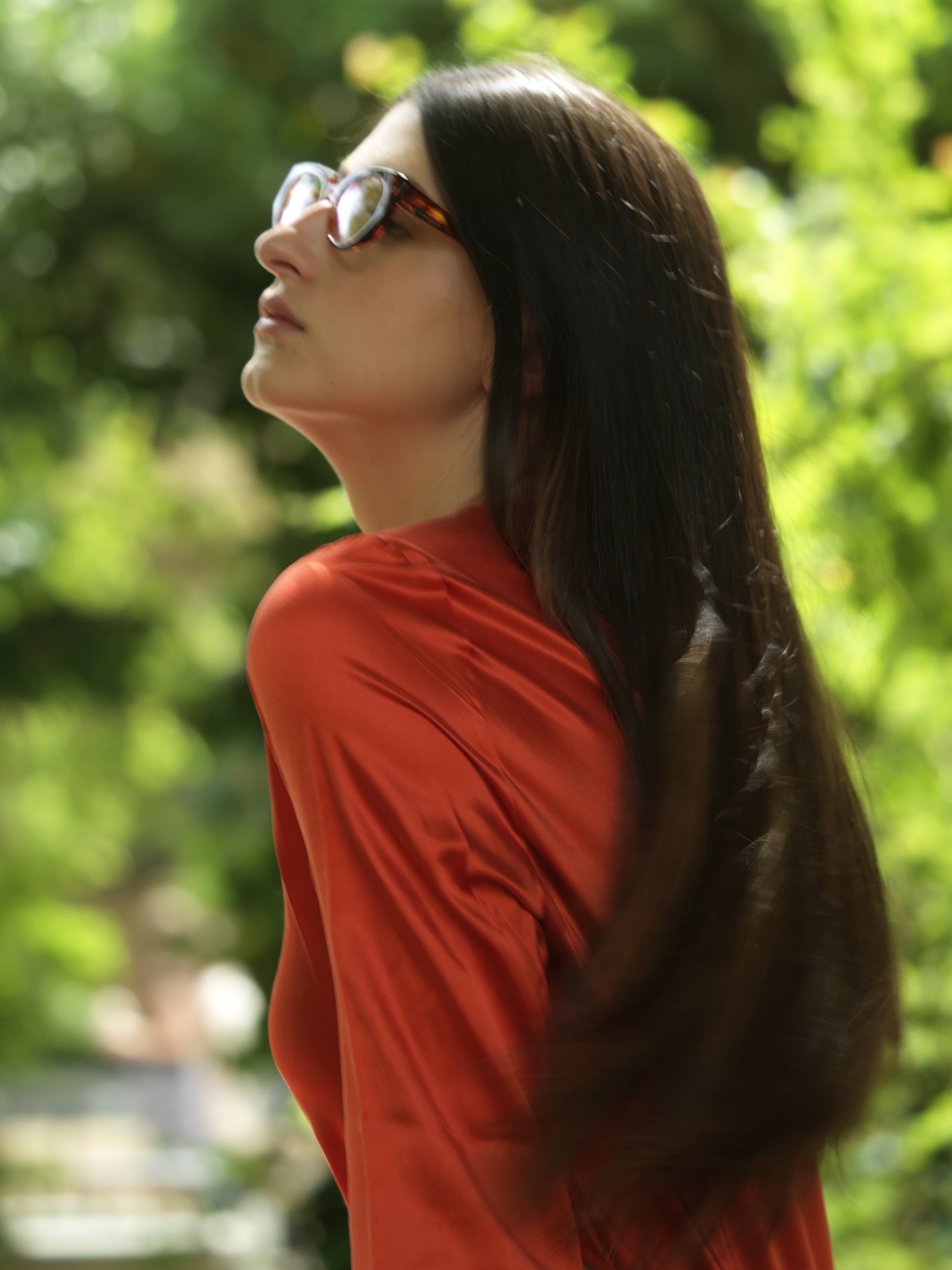 Sliding Doors women's eyeglasses by Rewind Eyewear, orange spotted tortoise acetate frame