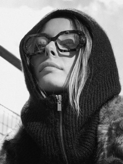 Storytelling women's eyeglasses by Rewind Eyewear, colorful black and red acetate frame