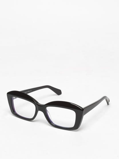 Back to the Future women's eyeglasses by Rewind Eyewear, black acetate frame