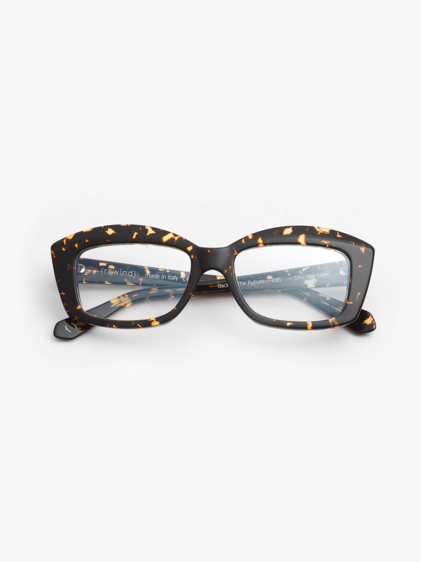 Back to the Future women's eyeglasses by Rewind Eyewear, dark tortoise acetate frame
