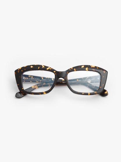 Back to the Future women's eyeglasses by Rewind Eyewear, dark tortoise acetate frame
