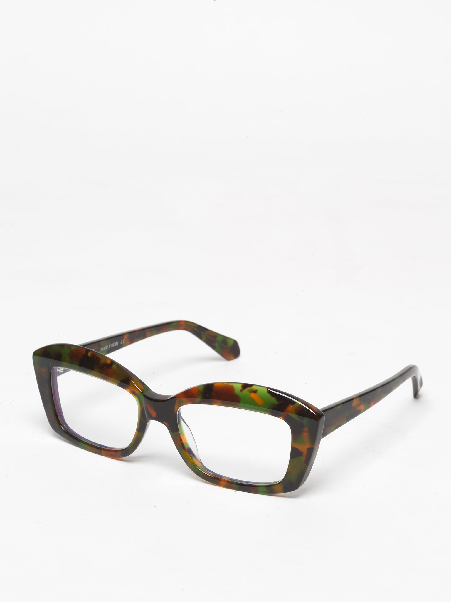 Back to the Future women's eyeglasses by Rewind Eyewear, colorful camouflage tortoise acetate frame
