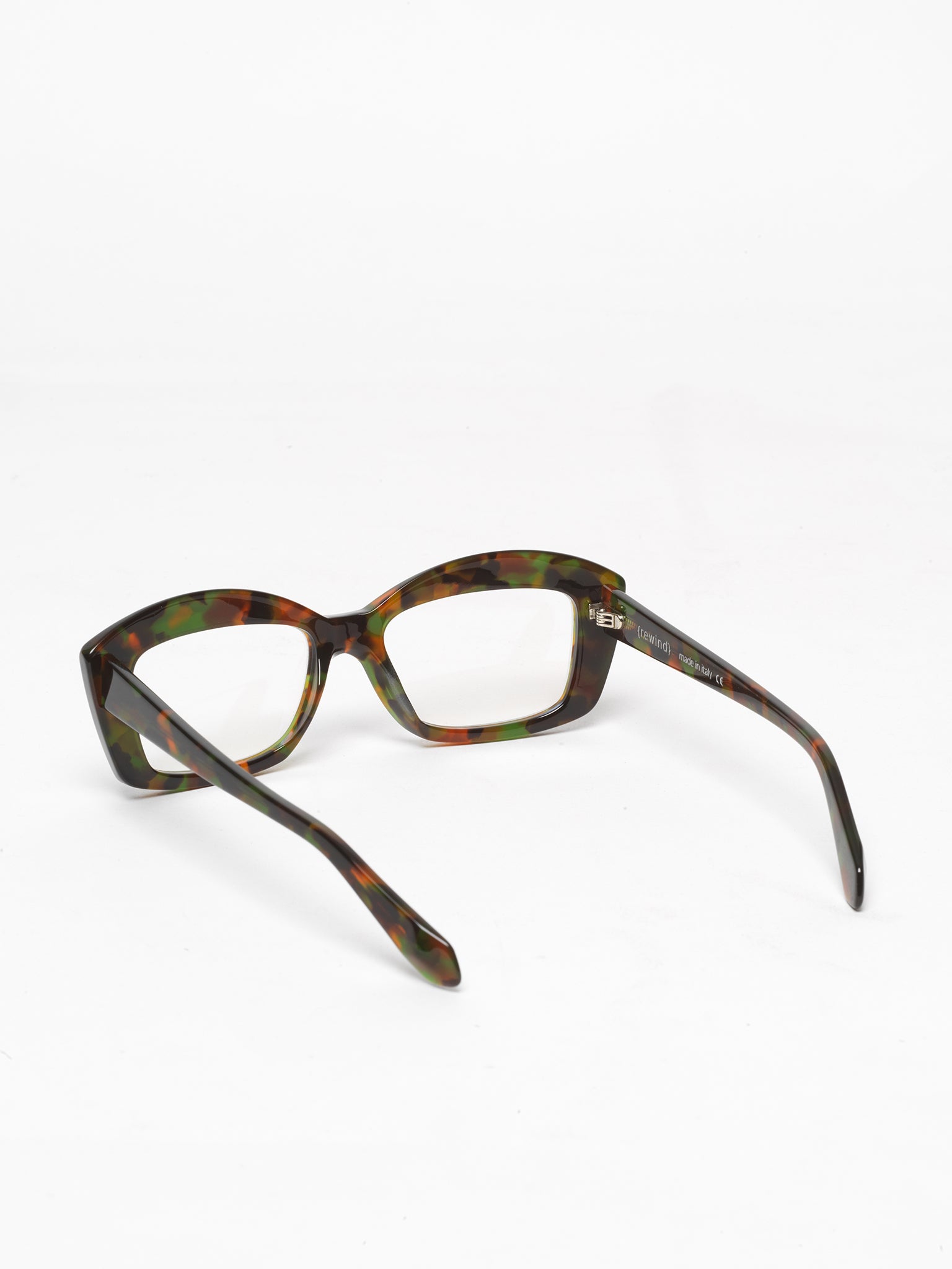 Back to the Future women's eyeglasses by Rewind Eyewear, colorful camouflage tortoise acetate frame