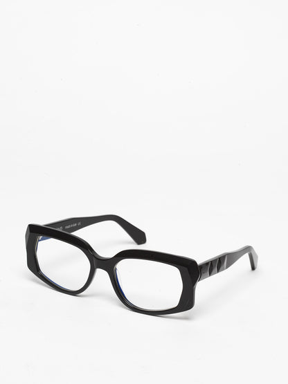 Blackout unisex eyeglasses by Rewind Eyewear, black acetate frame