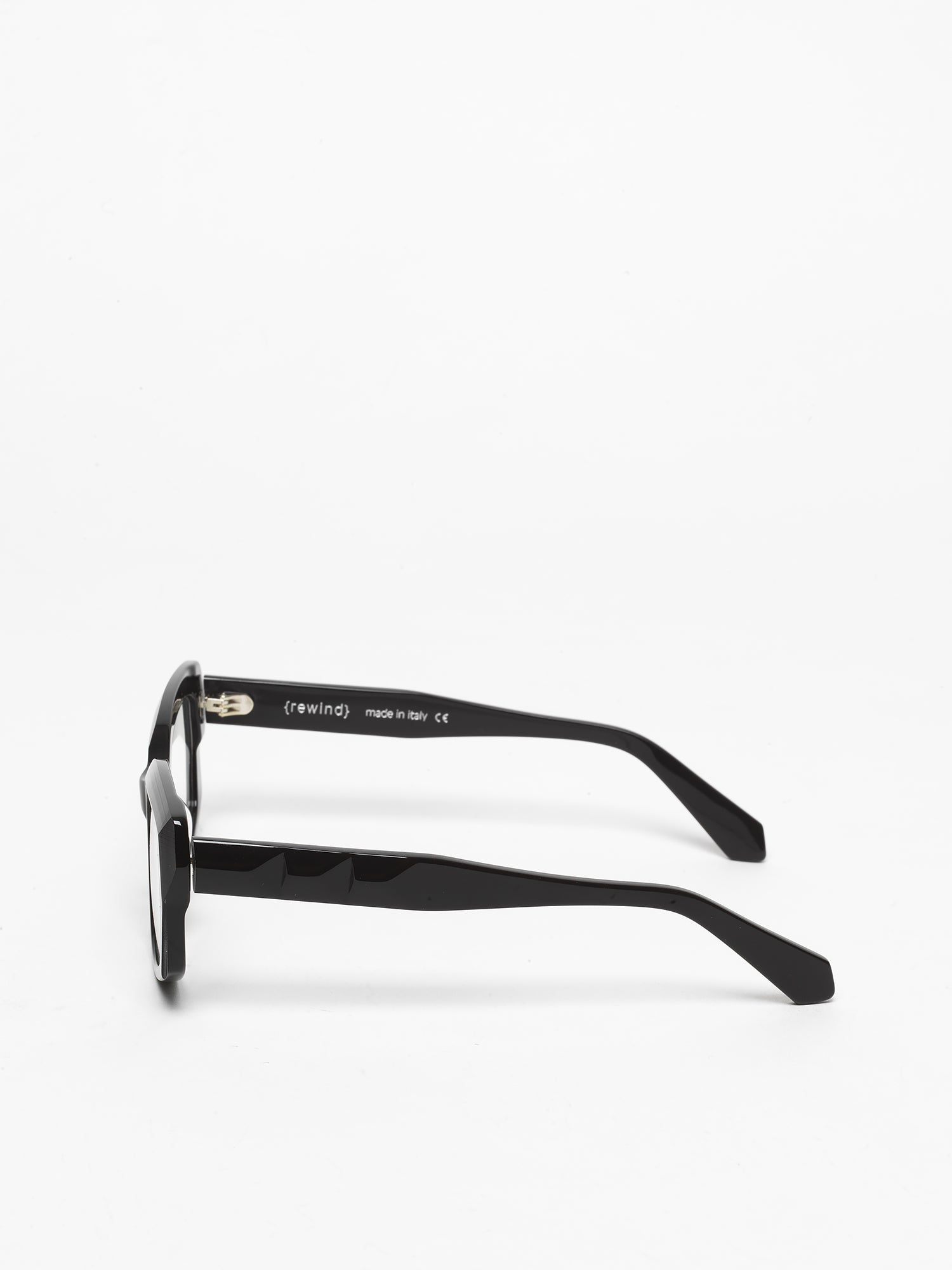 Blackout unisex eyeglasses by Rewind Eyewear, black acetate frame