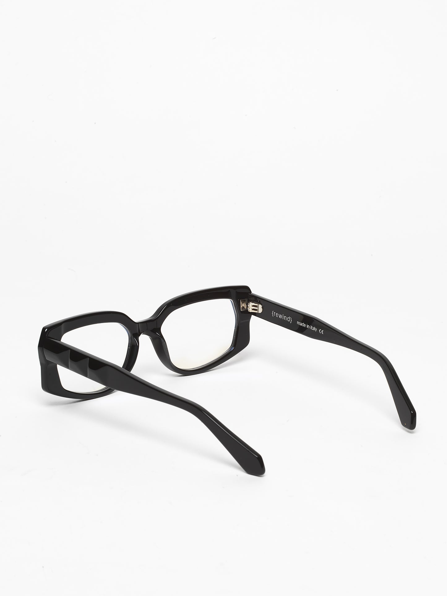 Blackout unisex eyeglasses by Rewind Eyewear, black acetate frame