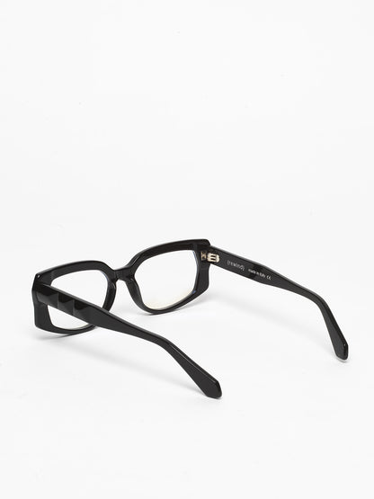 Blackout unisex eyeglasses by Rewind Eyewear, black acetate frame