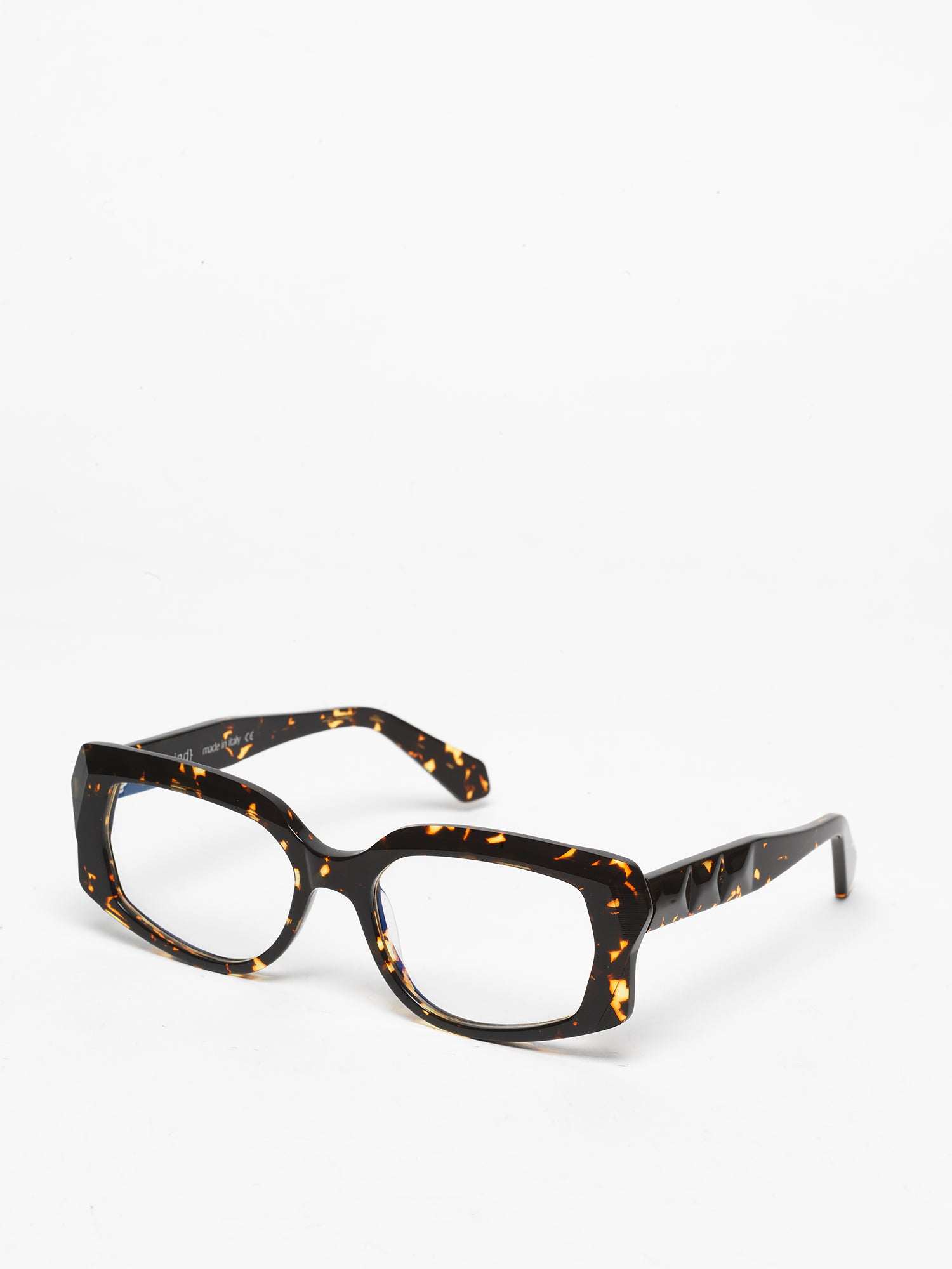 Blackout unisex eyeglasses by Rewind Eyewear, dark spotted acetate frame