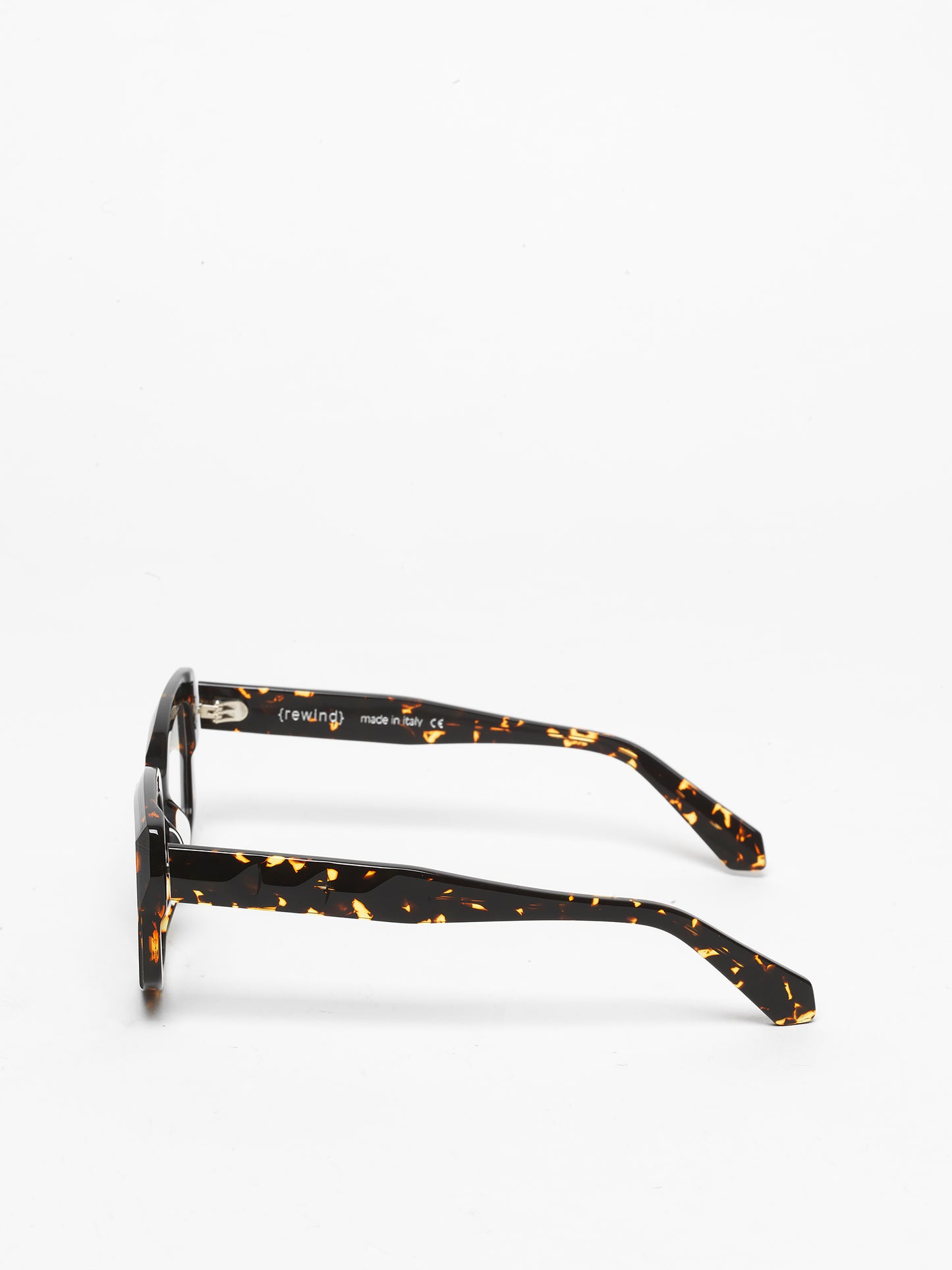 Blackout unisex eyeglasses by Rewind Eyewear, dark spotted acetate frame