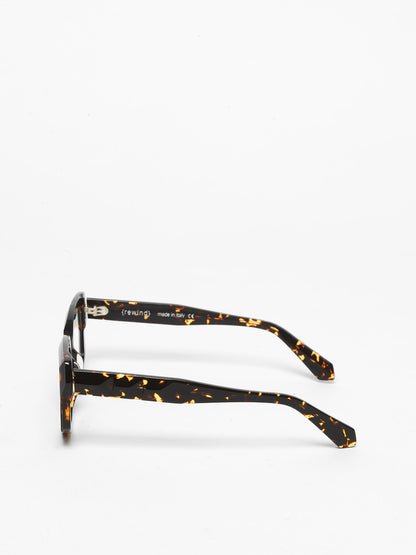 Blackout unisex eyeglasses by Rewind Eyewear, dark spotted acetate frame