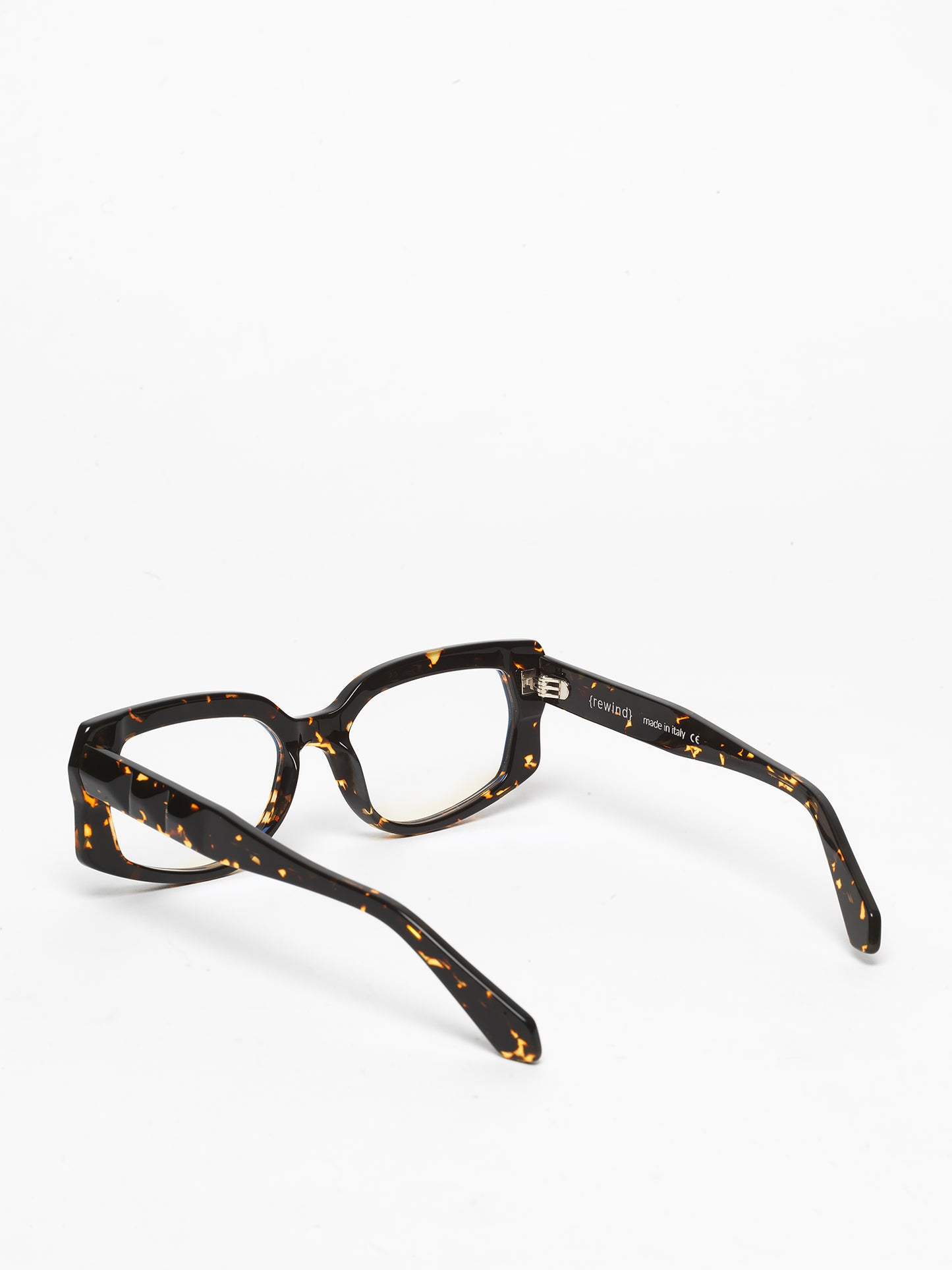Blackout unisex eyeglasses by Rewind Eyewear, dark spotted acetate frame