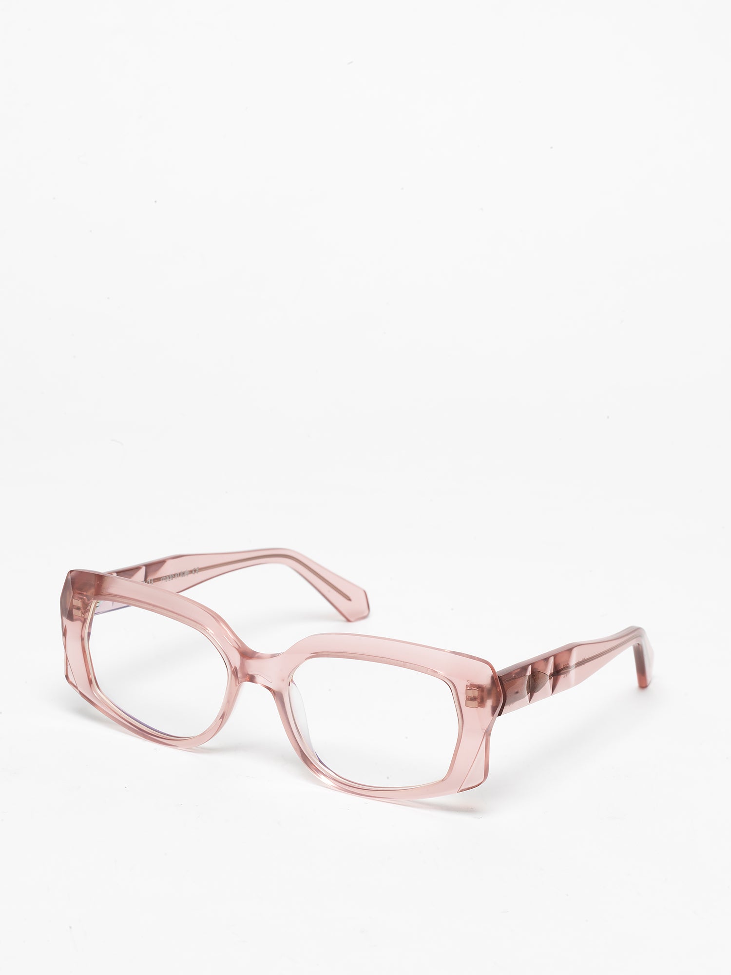 Blackout unisex eyeglasses by Rewind Eyewear, opal light pink acetate frame