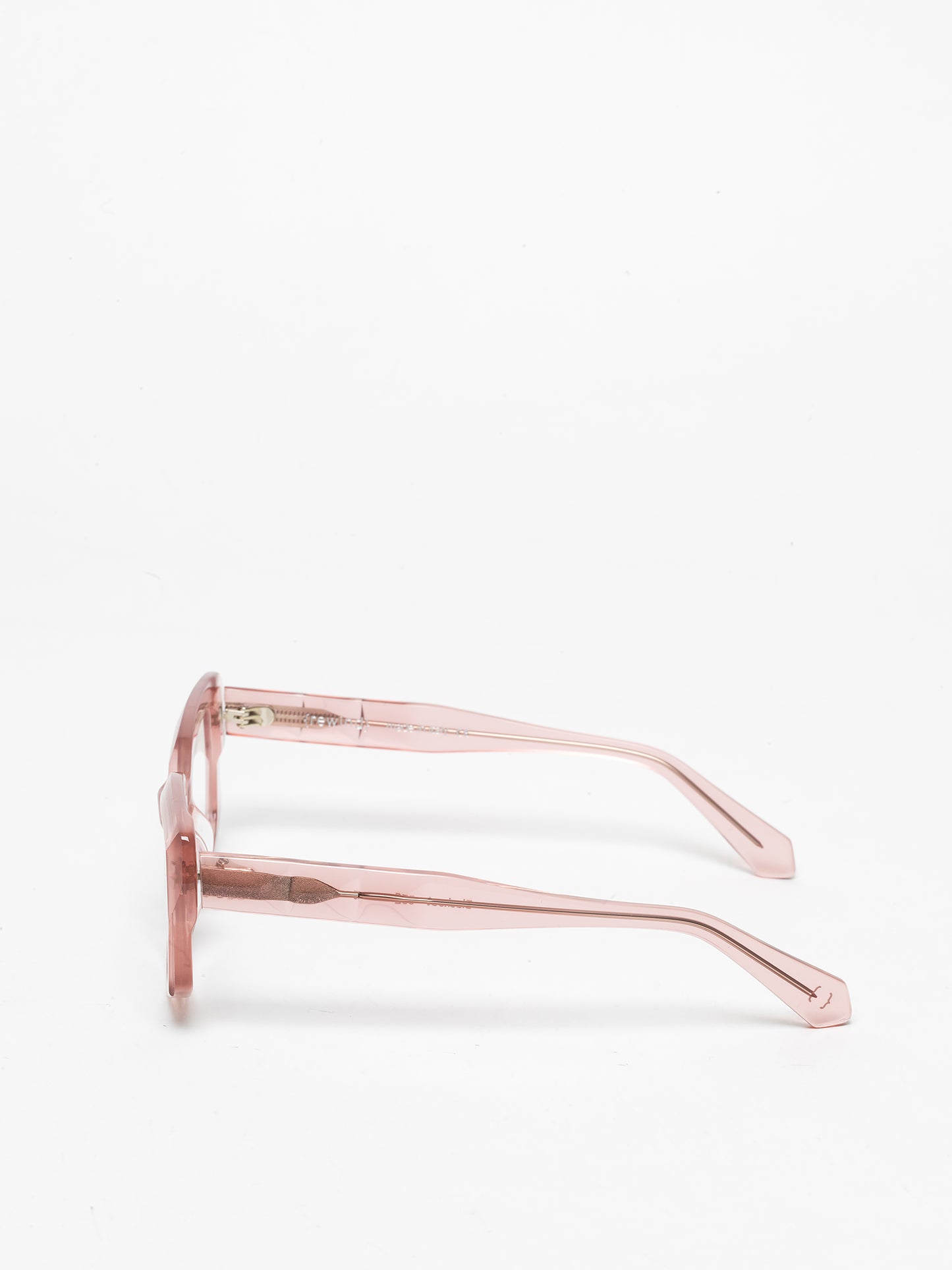 Blackout unisex eyeglasses by Rewind Eyewear, opal light pink acetate frame
