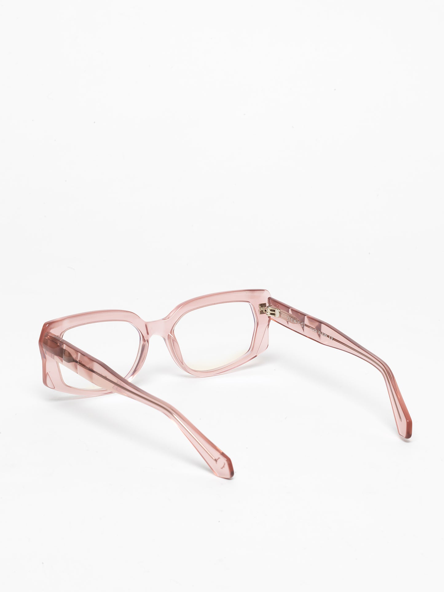 Blackout unisex eyeglasses by Rewind Eyewear, opal light pink acetate frame