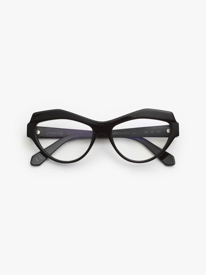 The Butterfly Effect women's eyeglasses by Rewind Eyewear, black acetate frame