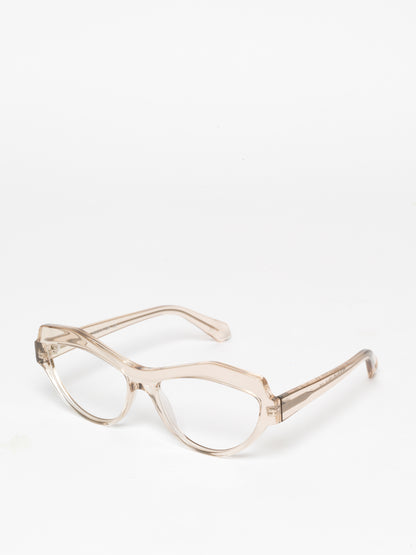 The Butterfly Effect women's eyeglasses by Rewind Eyewear, light brown transparent acetate frame