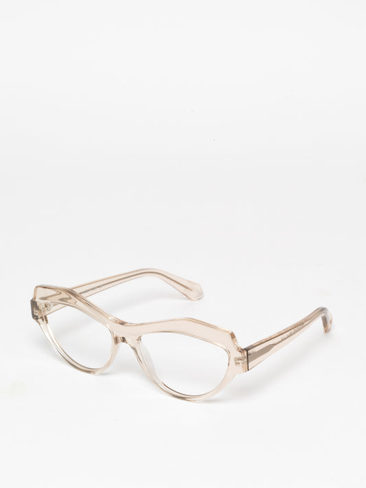 The Butterfly Effect women's eyeglasses by Rewind Eyewear, light brown transparent acetate frame