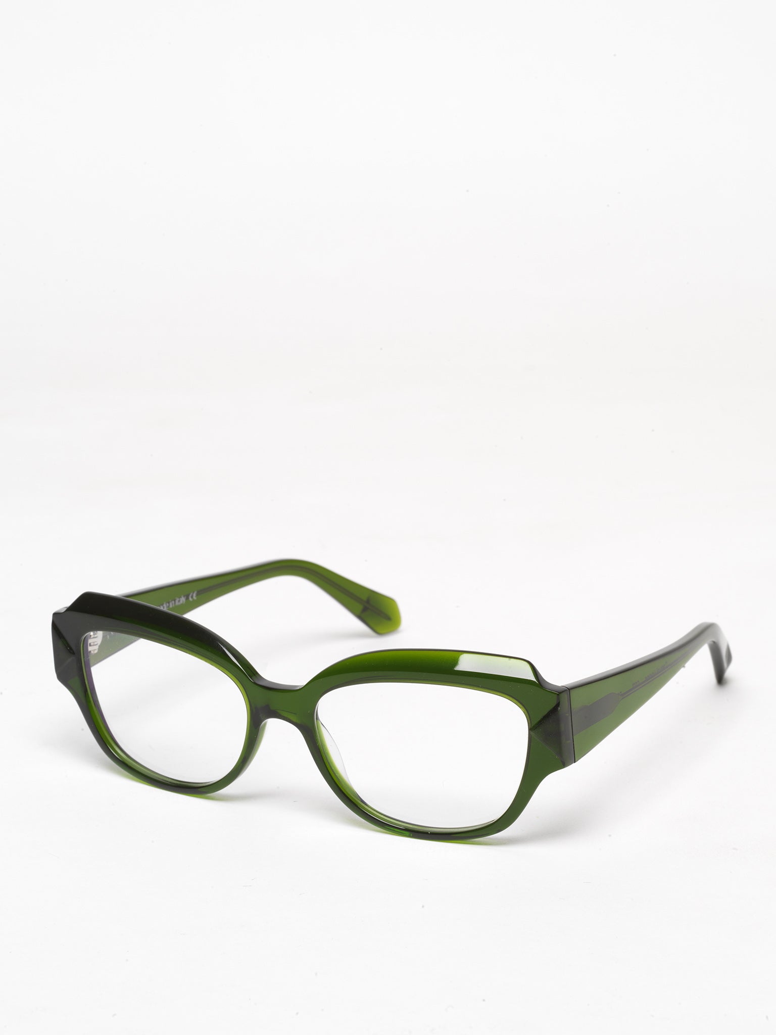 Casual Loops women's eyeglasses by Rewind Eyewear, green transparent acetate frame