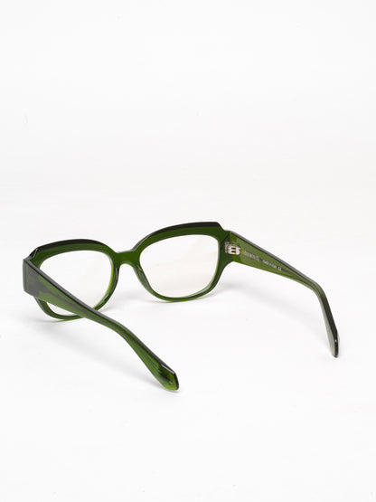 Casual Loops women's eyeglasses by Rewind Eyewear, green transparent acetate frame