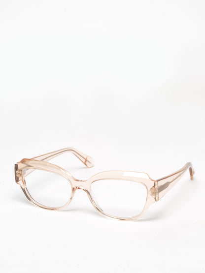 Casual Loops women's eyeglasses by Rewind Eyewear, light pink transparent  acetate frame
