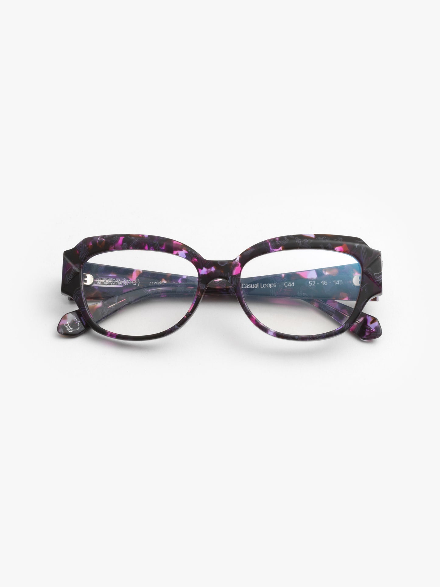 Casual Loops women's eyeglasses by Rewind Eyewear, black tortoise pink acetate frame