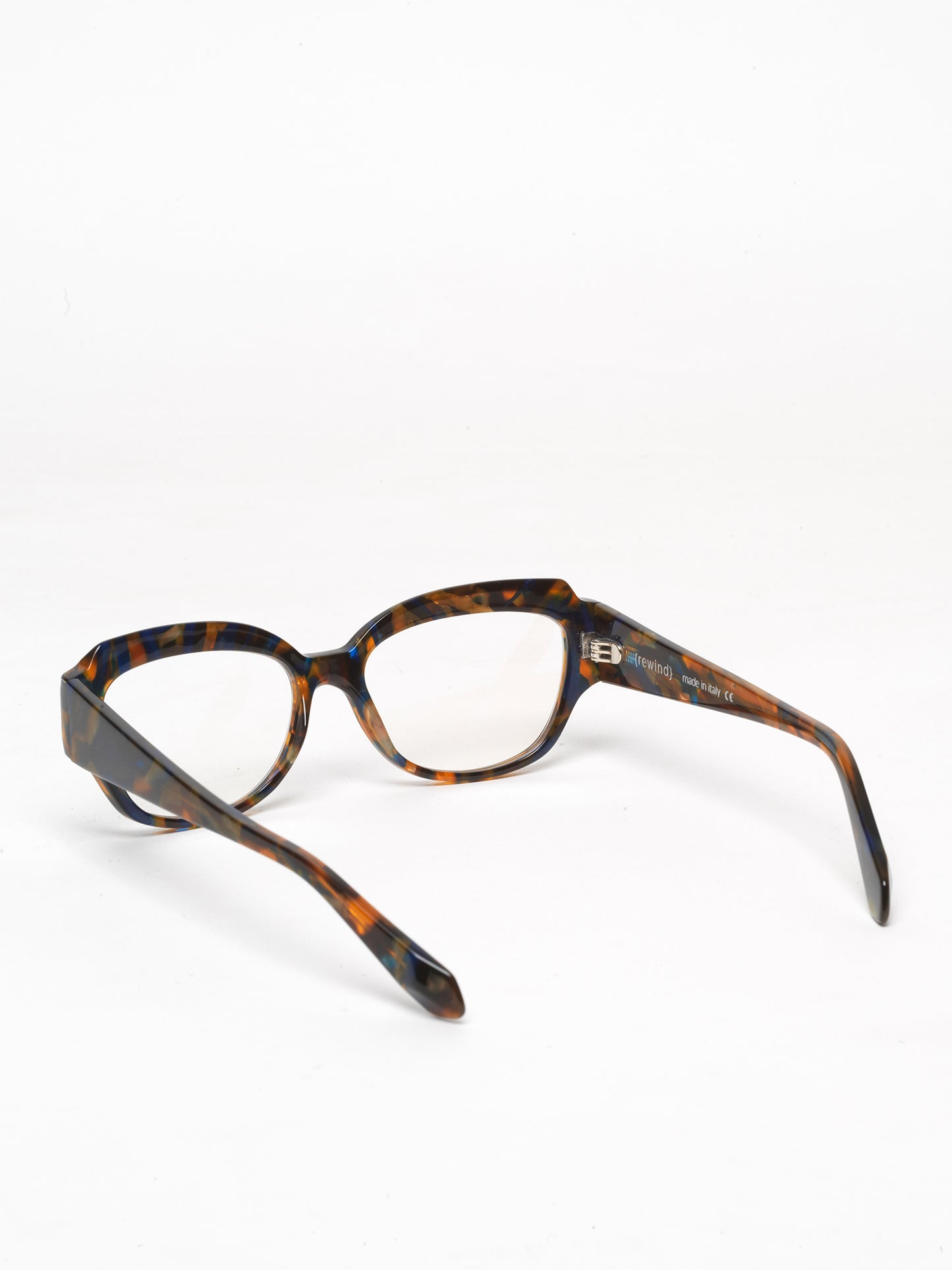 Casual Loops women's eyeglasses by Rewind Eyewear, brown tortoise blue  acetate frame
