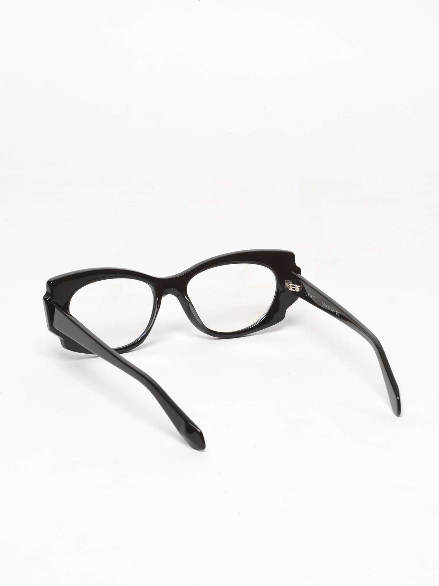 Chaos Theory women's eyeglasses by Rewind Eyewear, black acetate frame