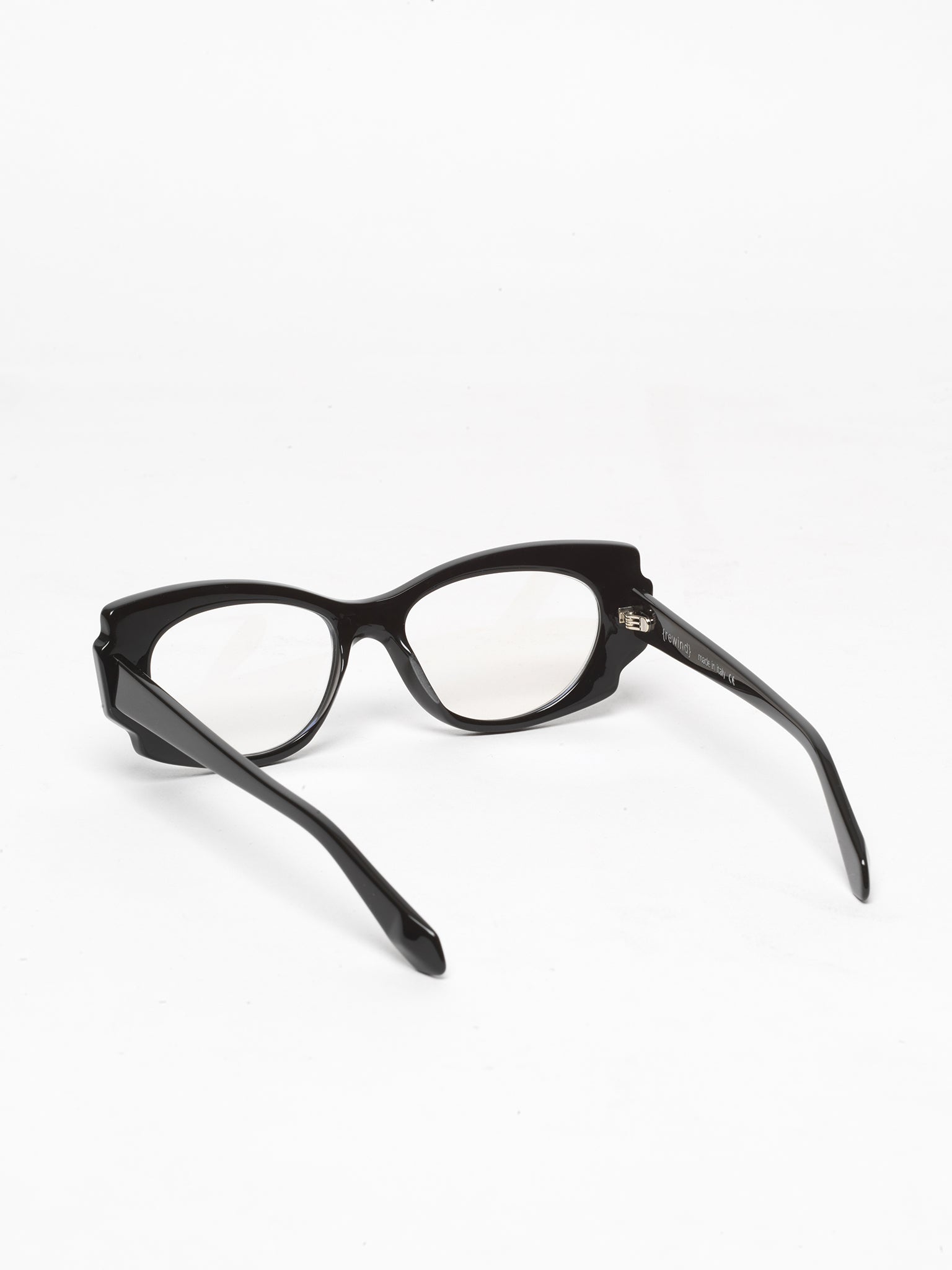 Chaos Theory women's eyeglasses by Rewind Eyewear, black acetate frame