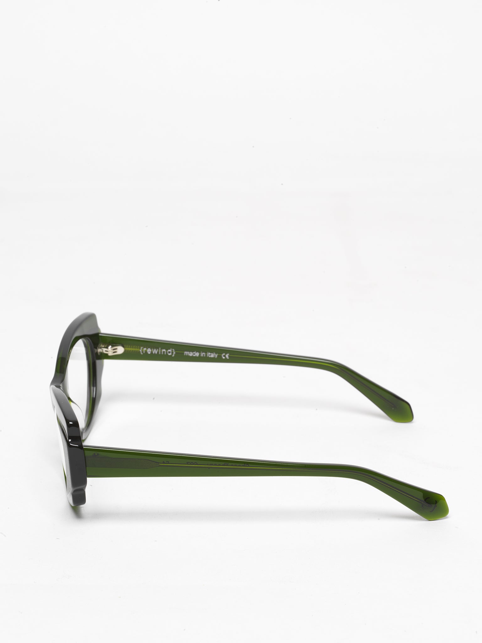 Chaos Theory women's eyeglasses by Rewind Eyewear, green transparent  acetate frame