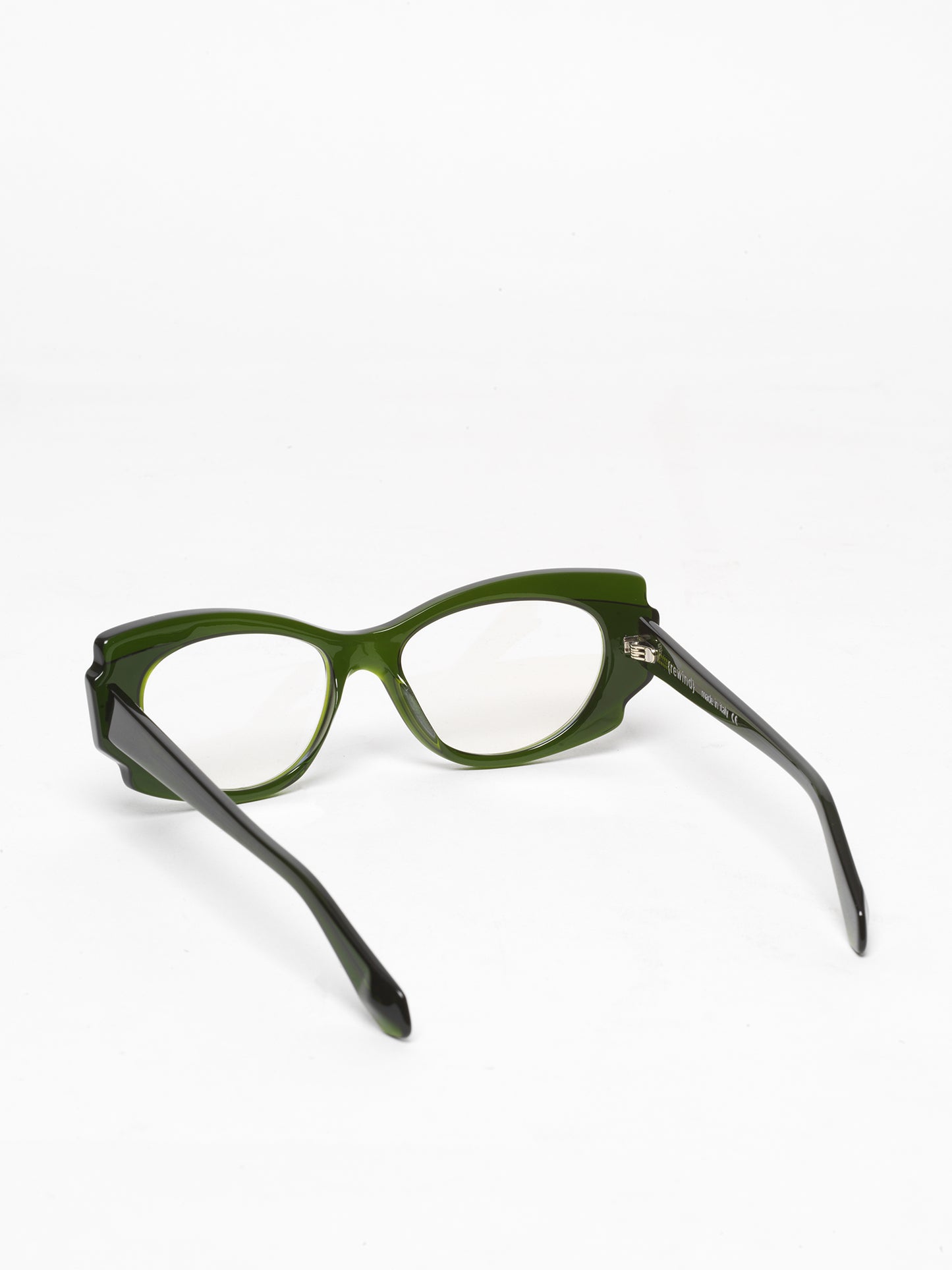 Chaos Theory women's eyeglasses by Rewind Eyewear, green transparent  acetate frame