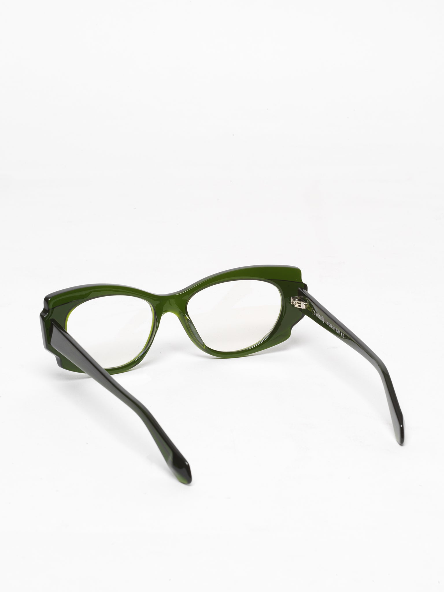 Chaos Theory women's eyeglasses by Rewind Eyewear, green transparent  acetate frame