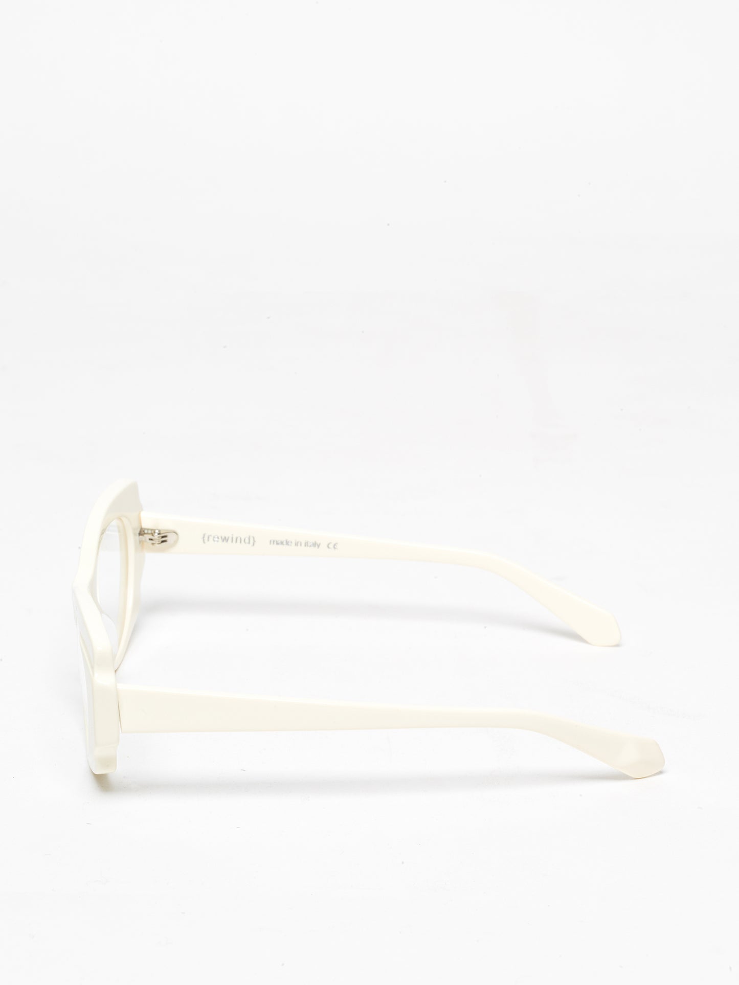 Chaos Theory women's eyeglasses by Rewind Eyewear, butter white pastel acetate frame