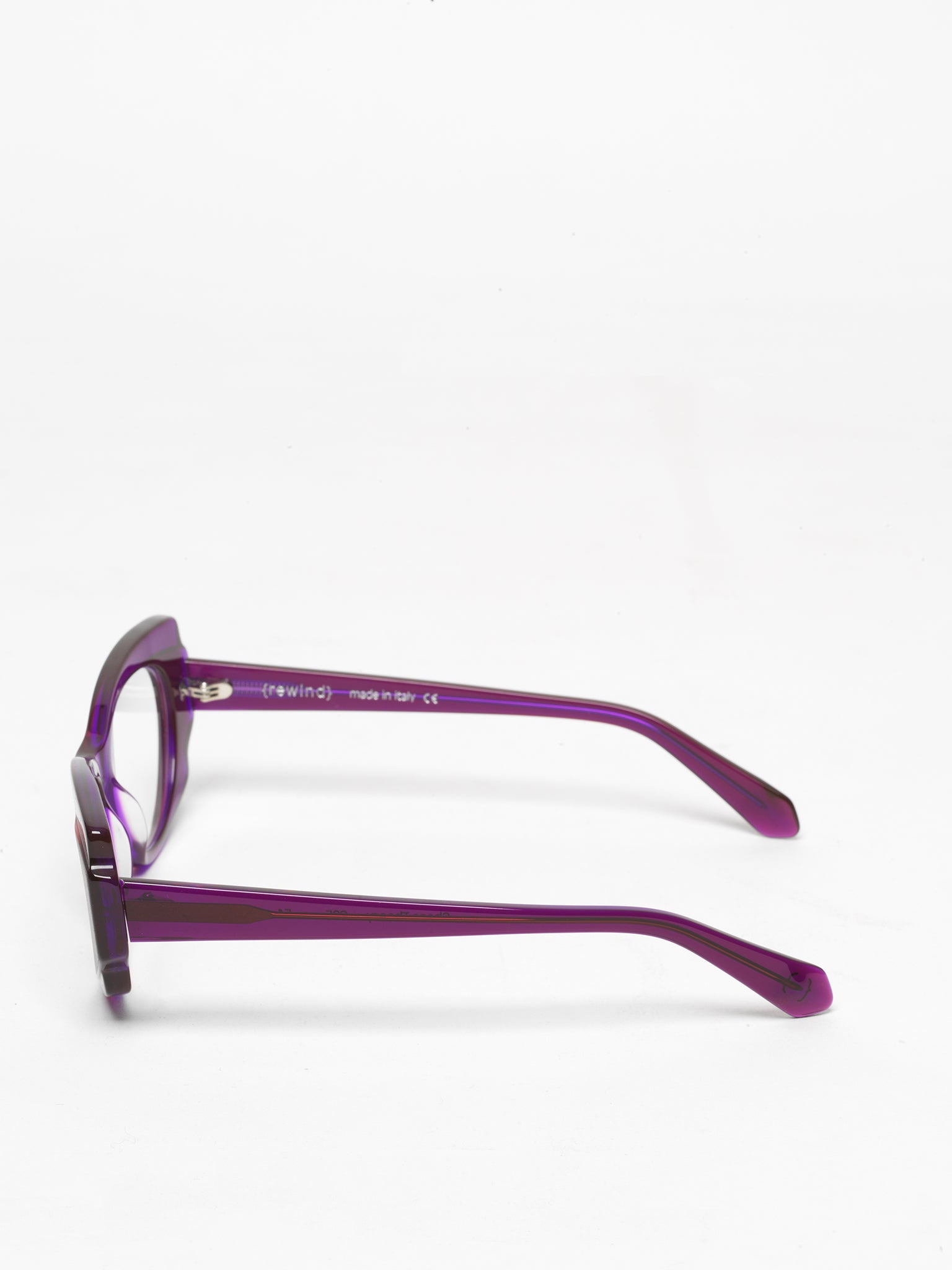 Chaos Theory women's eyeglasses by Rewind Eyewear, purple transparent  acetate frame