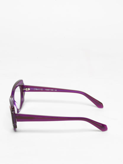 Chaos Theory women's eyeglasses by Rewind Eyewear, purple transparent  acetate frame