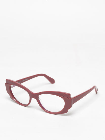 Chaos Theory women's eyeglasses by Rewind Eyewear, pink pastel acetate frame