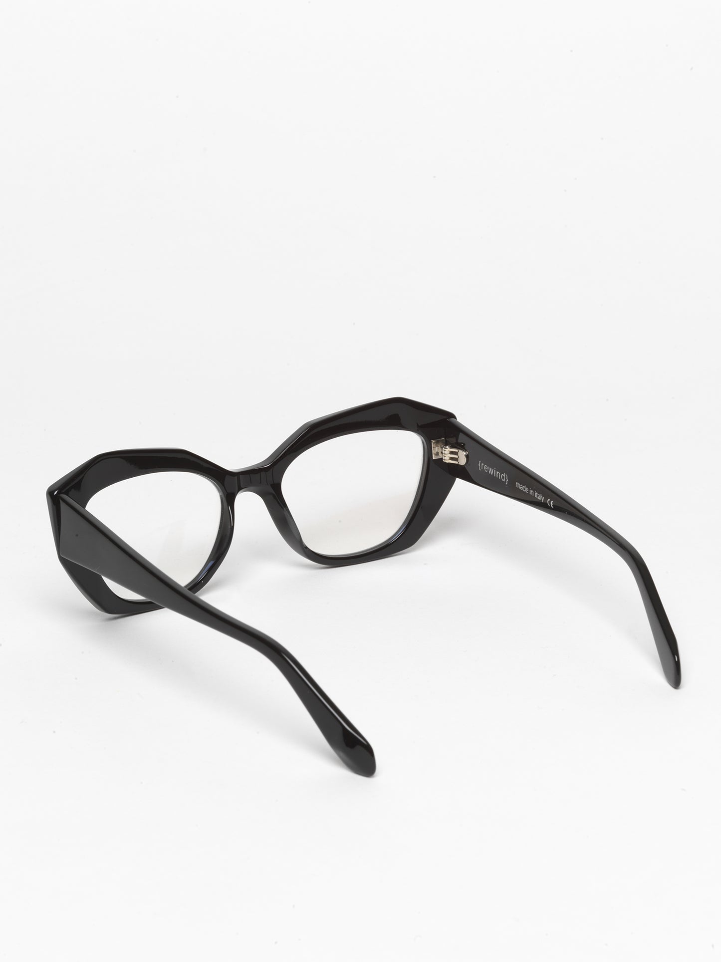 Countdown women's eyeglasses by Rewind Eyewear, black acetate frame