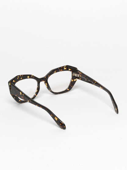 Countdown women's eyeglasses by Rewind Eyewear, dark spotted tortoise  acetate frame