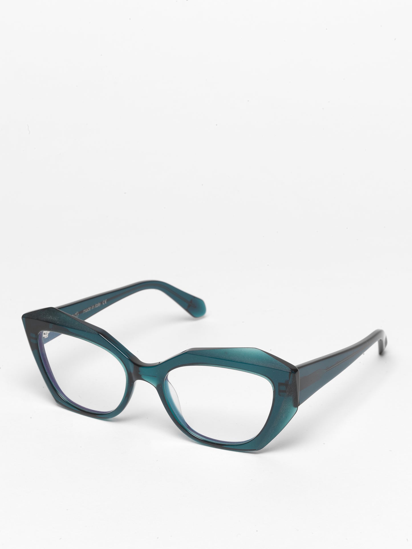 Countdown women's eyeglasses by Rewind Eyewear, petrol green transparent  acetate frame