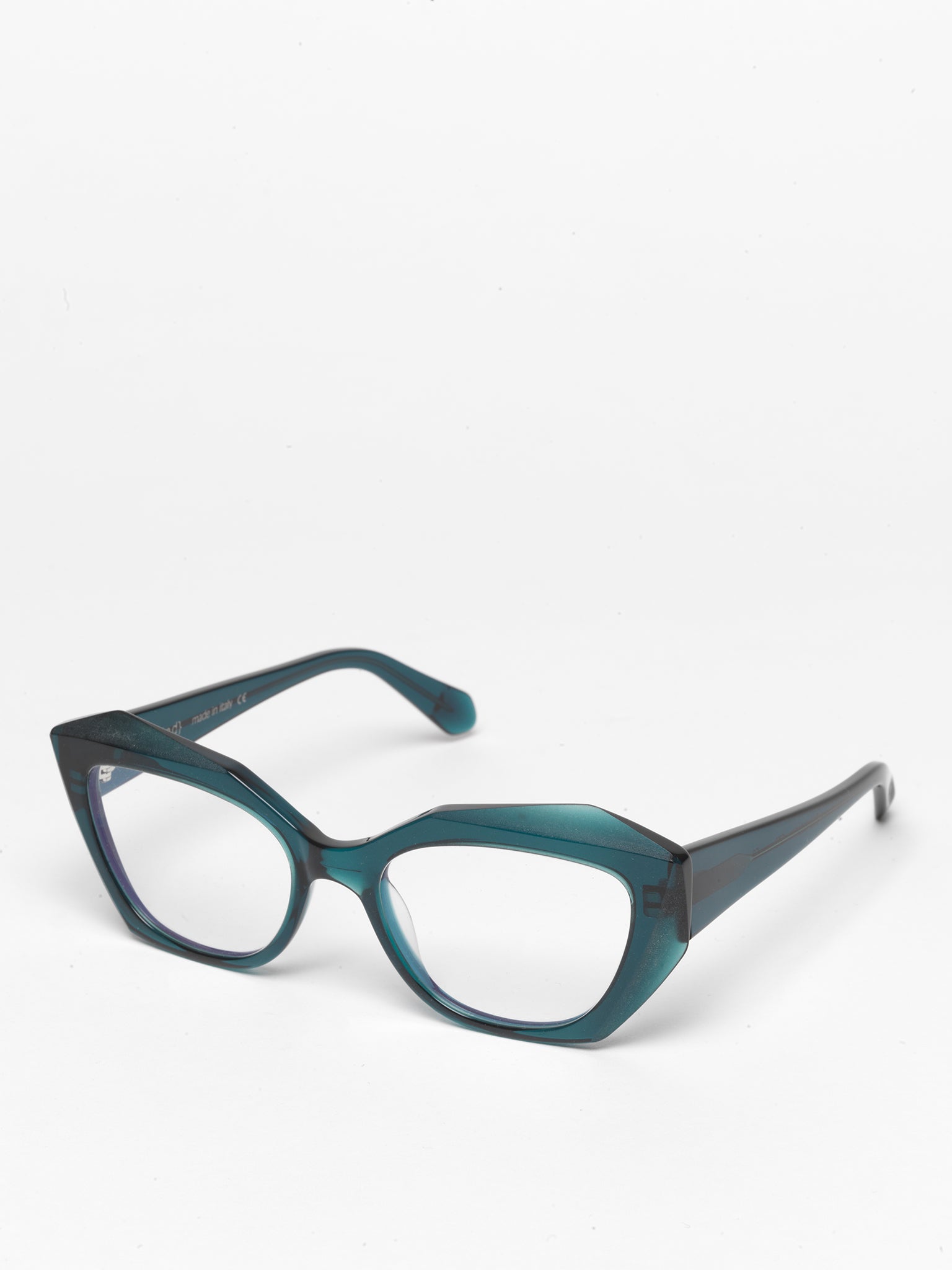 Countdown women's eyeglasses by Rewind Eyewear, petrol green transparent  acetate frame